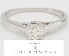 Tolkowsky Ideal Cut Round Diamond 0.33 ct 14k/Plat Solitaire Engagement Ring IGI