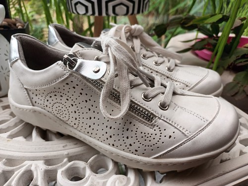 Pavers white real leather flat - pavers,