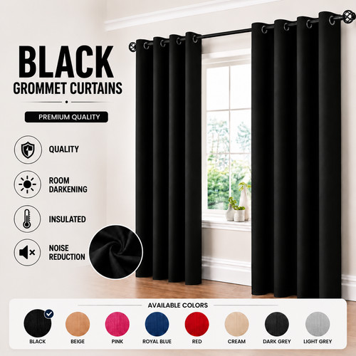 Blackout eyelet curtains - blackout,