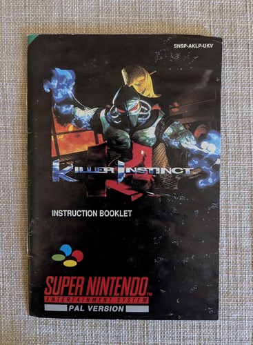 Killer instinct snes manual - instinct,