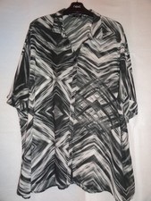 Lindex black, white grey geo pattern chiffon blouse size L  (20-22)