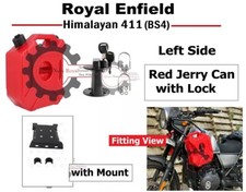 Fit For Royal Enfield "Himalayan 411 Red Jerry Can With Lock & Mount (LEFT)"