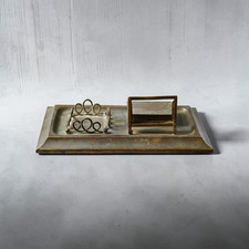 Antique Brass Desk Standish