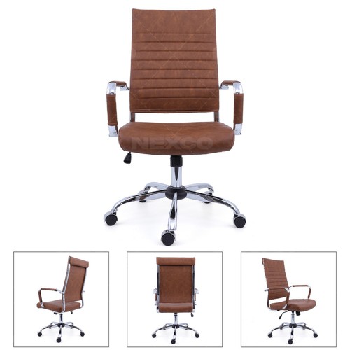 Faux leather brown - brown, office