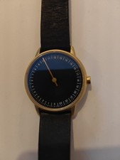 Slow Watch Men's Analog Quartz Watch with Blue Leather Strap