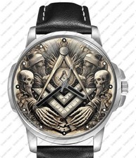 Masonic Freemason Square And Compass Art Unique Novelty Gift Wrist Watch FAST UK