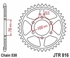 Rear sprocket 816 suzuki gs - sprocket,