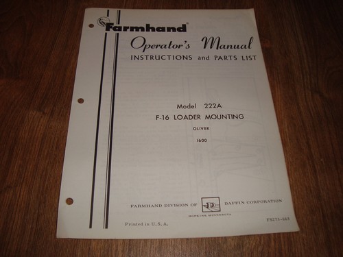 Farmhand model m222a 16 - model, f-16