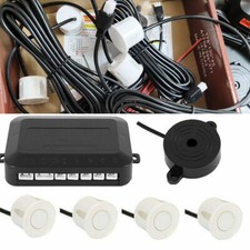 White Parking Sensors Car Reverse Backup Rear Radar Alert System Buzzer KIT 4x