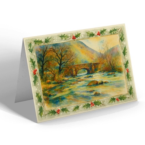 Xmas notelet fingle bridge - xmas,