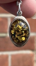 Vintage Unisex Amber Sterling