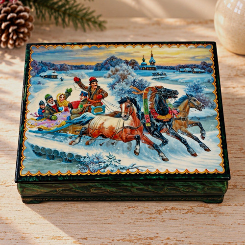 Vintage russian lacquer box - russian,
