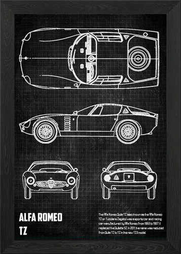 Alfa romeo framed - alfa, art