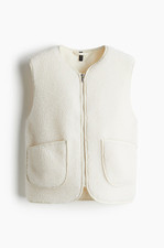 H&M Women's White Teddy Gilet