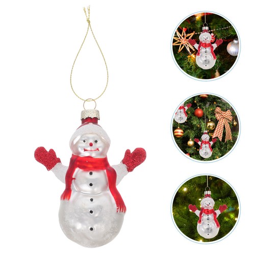 Snowman glass ornament - snowman,