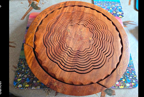 Vintage folding round wooden - round,