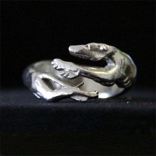 Pewter greyhound ring - ring, racing