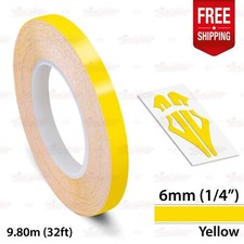 YELLOW 6mm 1/4" Roll PIN STRIPE Car Striping Trim Line TAPE Decal Vinyl Sticker