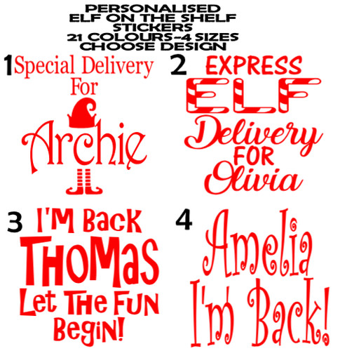Personalised elf sticker - personalised,