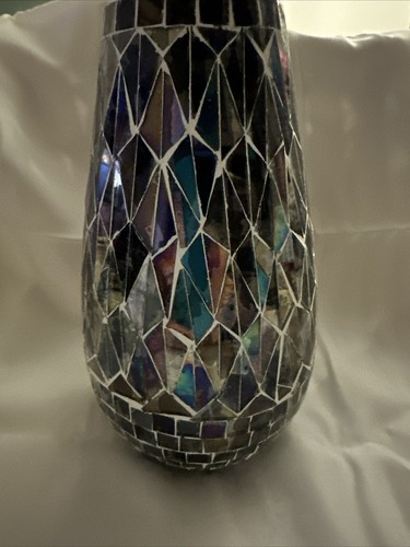Mosaic vase sparkly iridescent - vase,