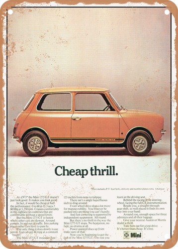 Metal sign 1972 - mini, gt