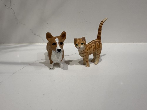 Dolls house dog corgi and - corgi, cat