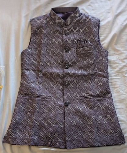 Nehru jacket waistcoat - jacket/waistcoat., purple