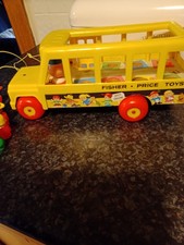  Vintage fisherprice old school bus yellow