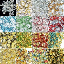 100/ 50pcs A+ glass rhinestone Rondell spacer beads various colours and sizes 