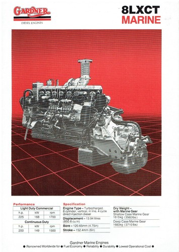 Gardner 8lxct marine diesel - gardner,