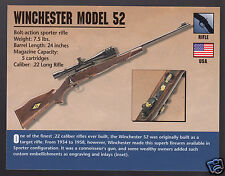 WINCHESTER MODEL 52 RIFLE .22 Sporter Atlas Classic Firearms Gun PHOTO CARD