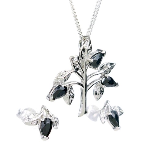 Natural sapphire set sterling - natural,