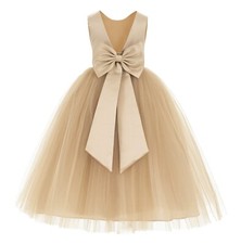Satin flower girl dress - girl,