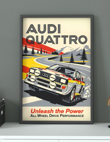 Audi quattro rally car - rally, poster