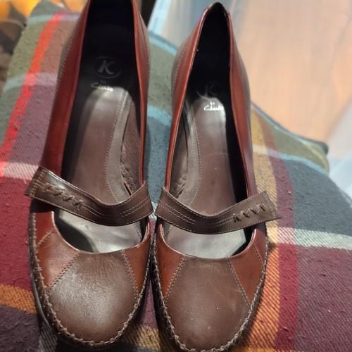 Clarks brown leather - k,