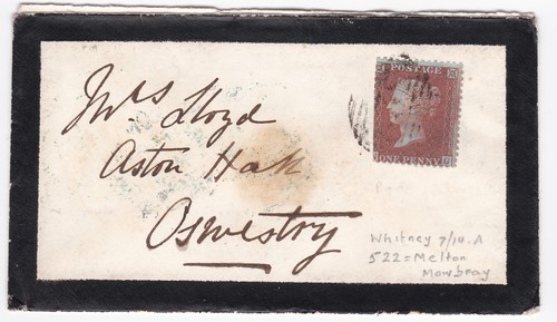1856 penny red stamp - qv,