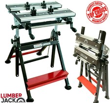 Adjustable Folding Workmate Bench Tilting Surface Steel Frame 8 Clamps 100kg Loa