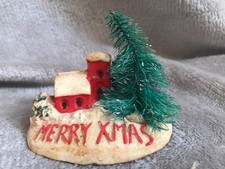 Early Chalk/Plaster Vintage Cake Decoration Traditional Scene