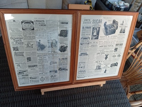 Pair framed victorian - framed,