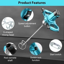 Paint Mortar Mixer, 3100W Stirrer, Electric Hand