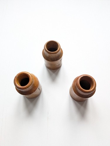 Antique earthenware small pots - small,