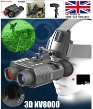 NV8000 3D HD 1080P 4K Night Vision Infrared Binoculars Goggles Head Mounted 32GB
