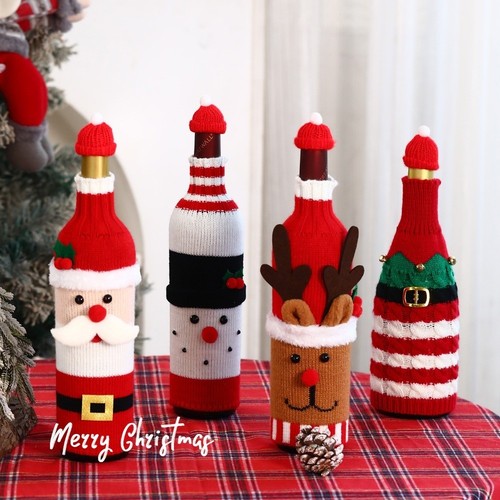 Christmas knitted bottle - christmas,