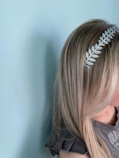 14K White Gold Feather Leaf