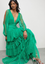 Tulle Long Sleeve Cinched