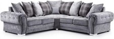 Dark Grey Suede Corner Sofa 5