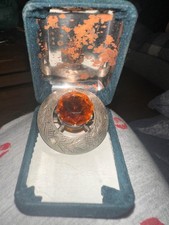 Large Victorian Scottish plaidie brooch/thistle