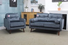 JOHN LEWIS G PLAN, VINTAGE SIXTY FIVE 2 SEATER & CHAIR IN PRAMA MIDNIGHT FABRIC