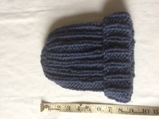 ROWAN BIG WOOL HAND KNITTED HAT. NEW. ONE SIZE. BLUE.