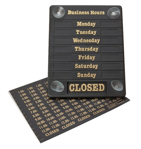Hours business sign open - of,
